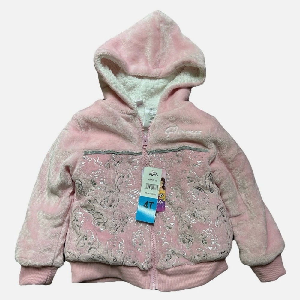 NWT Toddler Girl Disney Princess Sherpa Lined Jacket Size 4T